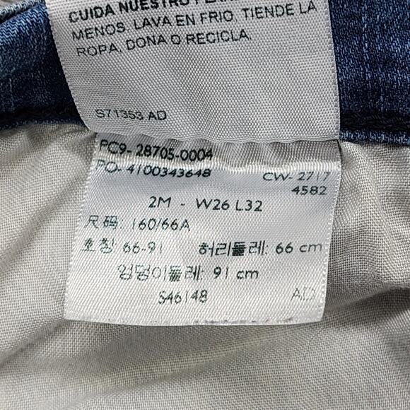 Levi's Denizen Jeans Womens 2 Blue Curvy Slim Cuffed Capri Low Rise Stretch - Picture 10 of 15